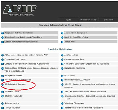solicitud de contacto con secretaria de comercio