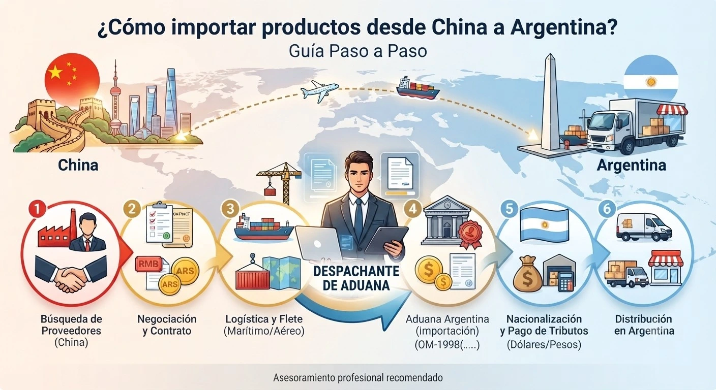 Guía paso a paso para importar productos desde China a Argentina con despachante de aduana
